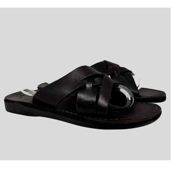 JERUSALEM SANDALS Jesse Leather Woven Strap Sandals - Size 9 US / 42 EU